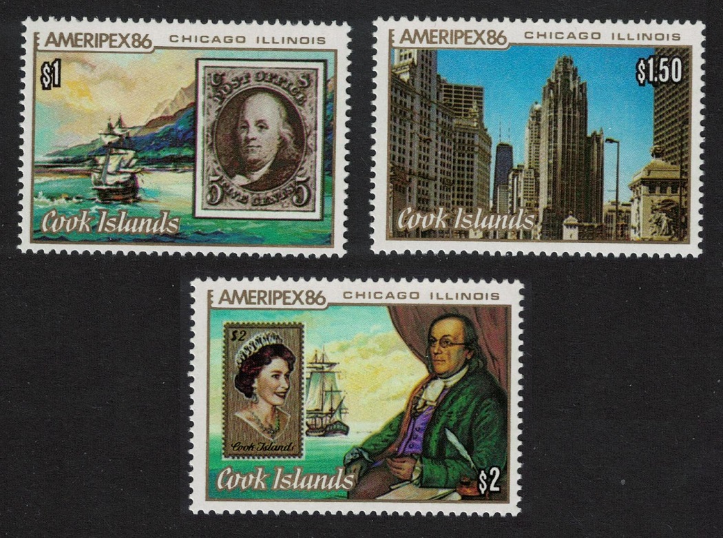 Cook Islands Ameripex &#39;86 International Exhibition Chicago 1986 MNH SG#1069-1071