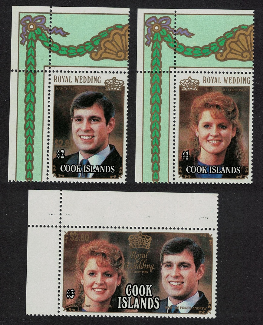 Cook Islands Prince Andrew &#39;Hurricane Relief&#39; overprint 3v 1987 MNH SG#1178-1180