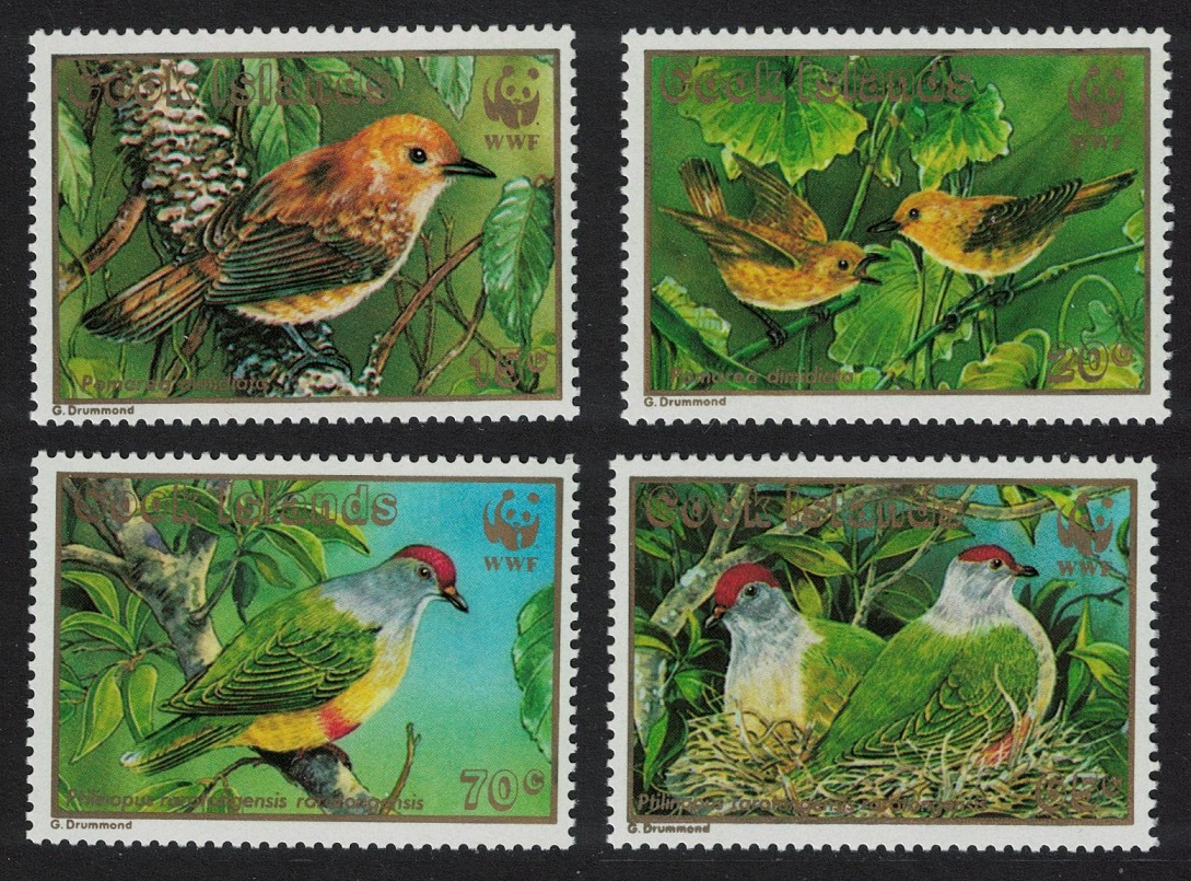 Cook Islands WWF Birds 4v 1989 MNH SG#1222-1225 MI#1278-1281 Sc#1016-1019