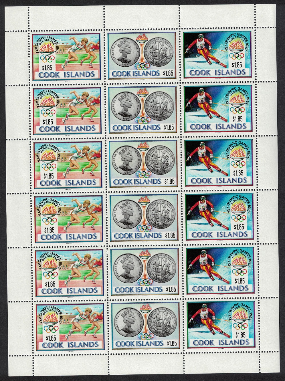 Cook Islands Olympic Games Barcelona and Albertville Sheetlet 1990 MNH SG#1242-1244 Sc#1039