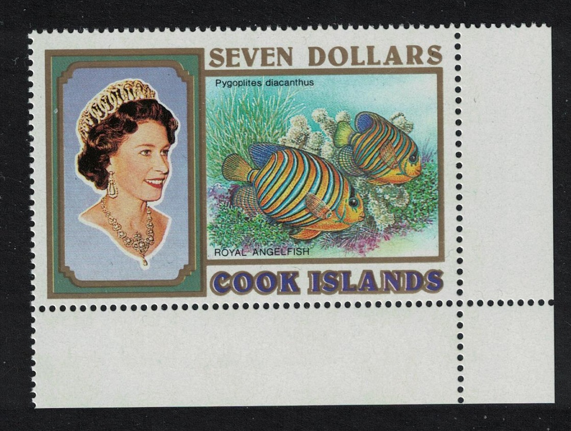 Cook Islands Fish &#39;Pygoplites diacanthus&#39; $7 Corner 1993 MNH SG#1275