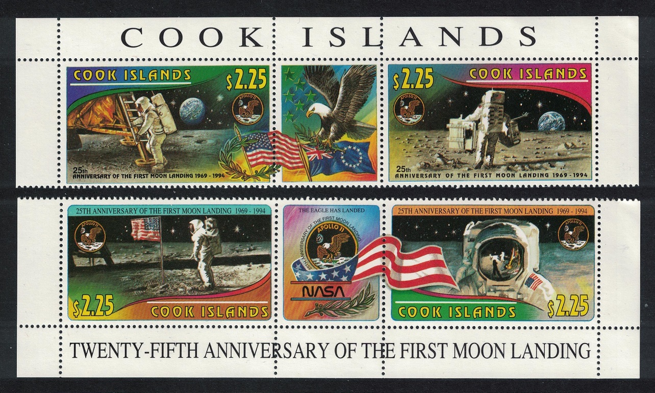 Cook Islands First Manned Moon Landing 2 Strips 1994 MNH SG#1338-1341