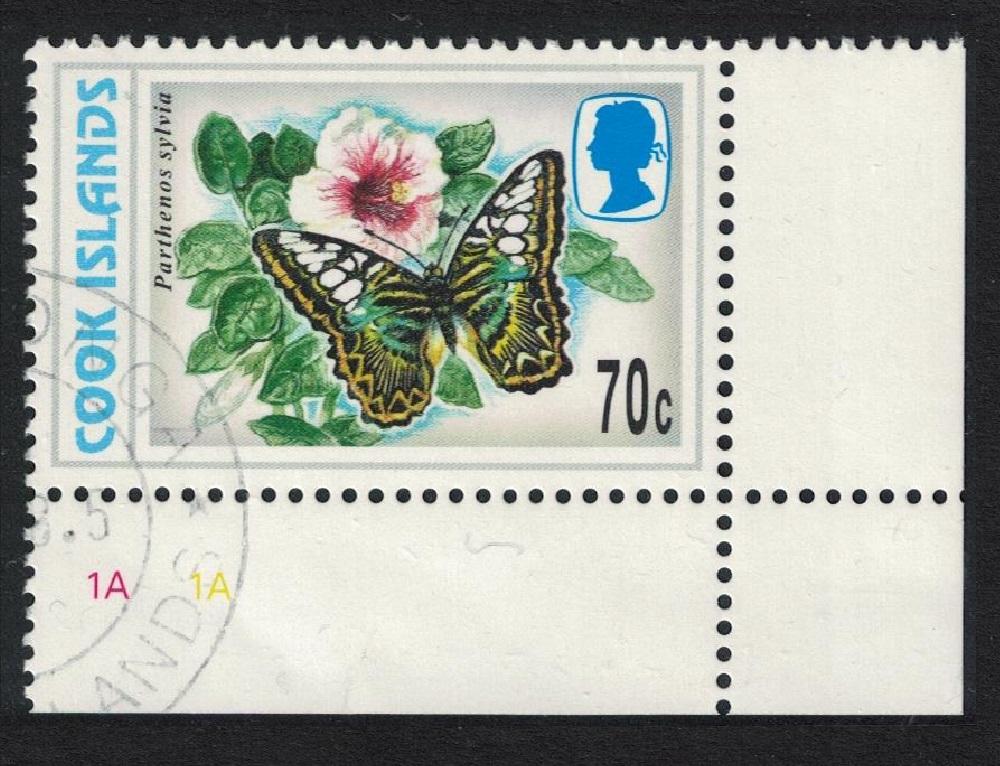 Cook Islands Butterfly &#39;Parthenos sylvia&#39; 75c 1998 Canc SG#1409