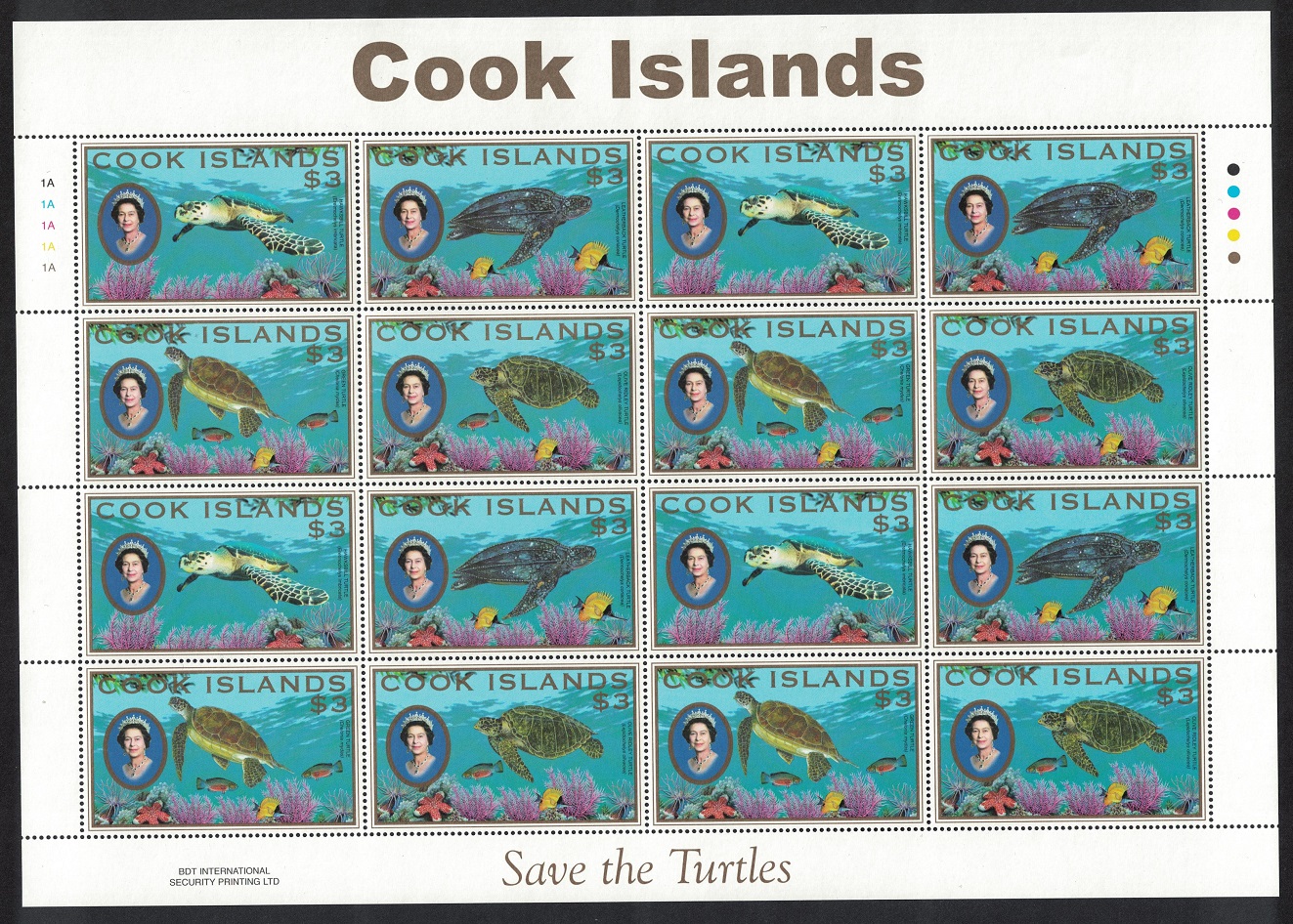 Cook Islands Save Turtles $3 Sheetlet 2007 MNH SG#1526-1529