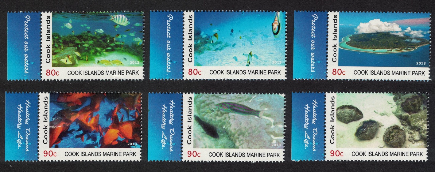 Cook Islands Fish Clams Marine Park 6v 2013 MNH SG#1678-1683