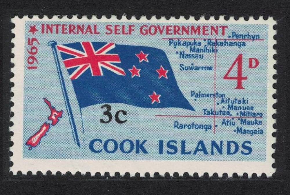 Cook Islands Flag Ovpt 3c on 4d 1967 MNH SG#209