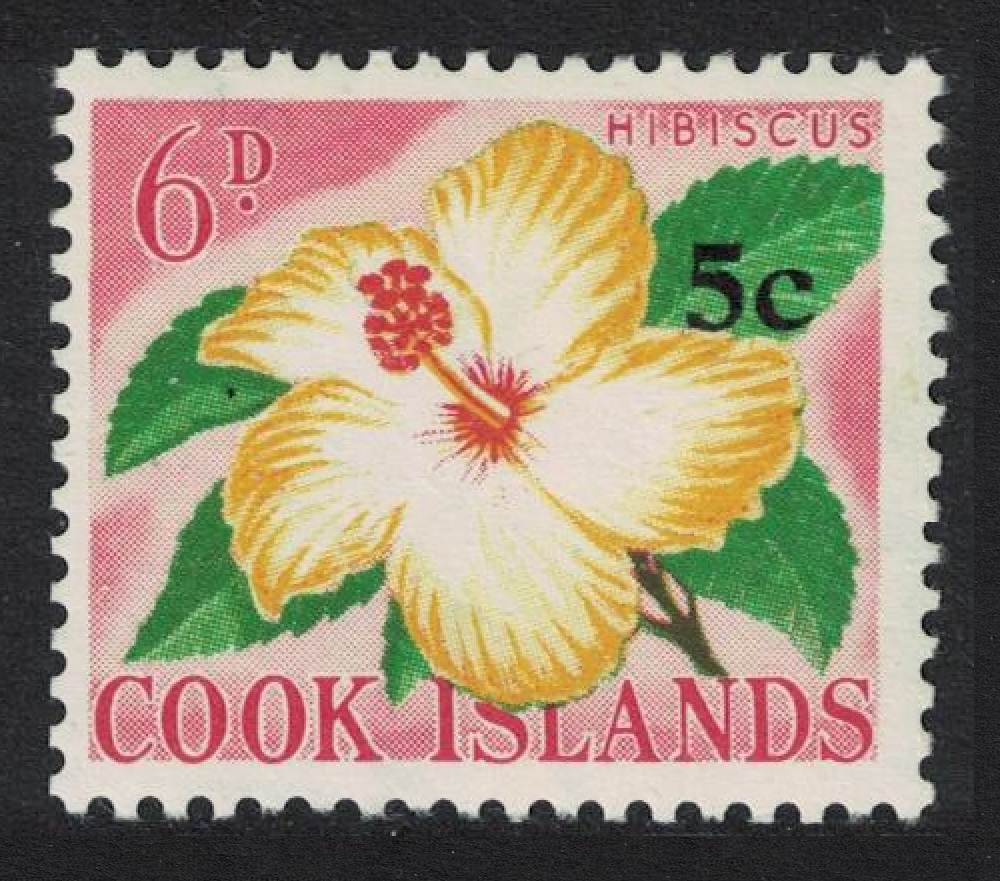 Cook Islands Hibiscus Ovpt 5c on 6d 1967 MNH SG#211