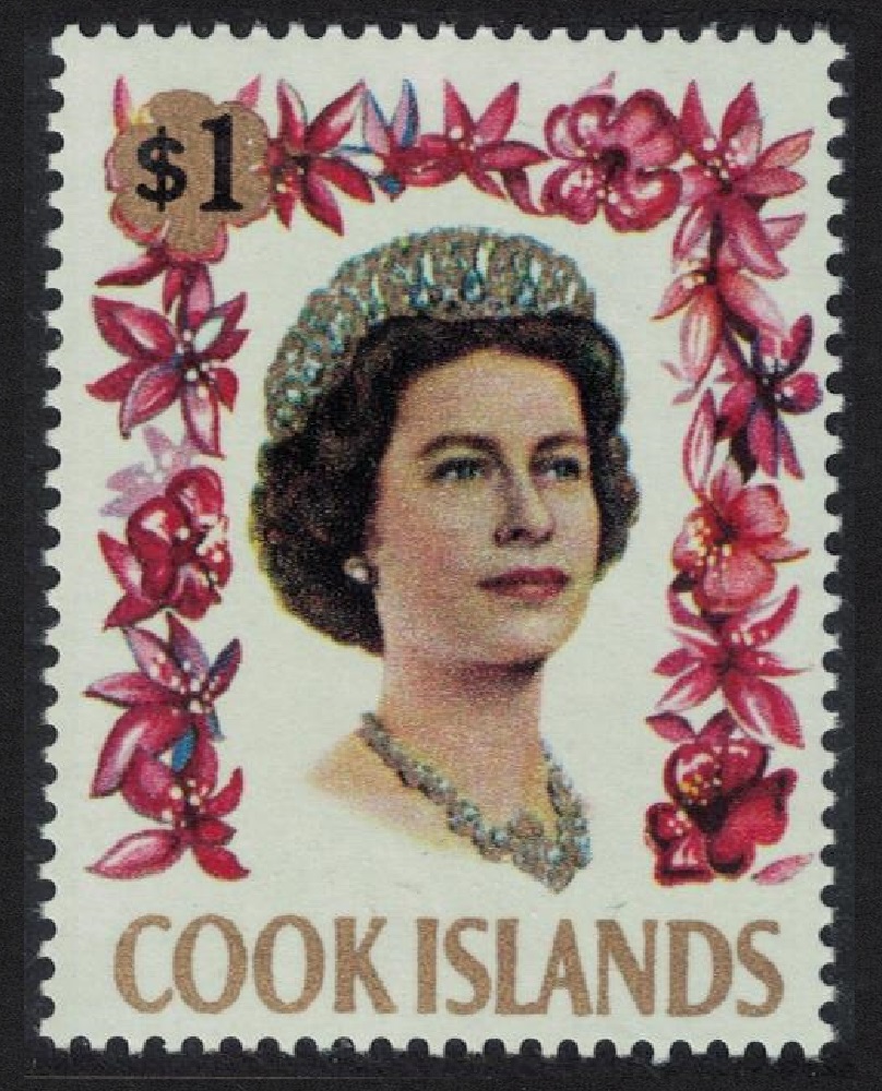 Cook Islands Queen Elizabeth II $1 1967 MNH SG#244