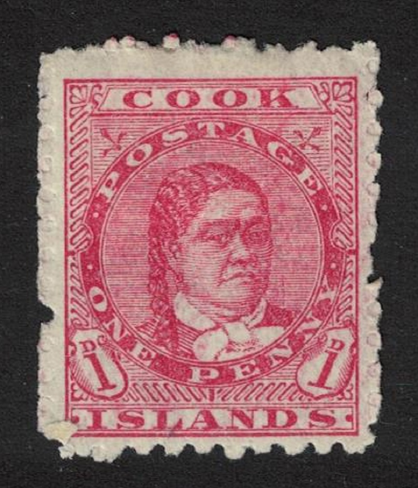 Cook Islands Queen Makea Takau 1d Non-watermark paper T1 1902 MH SG#24