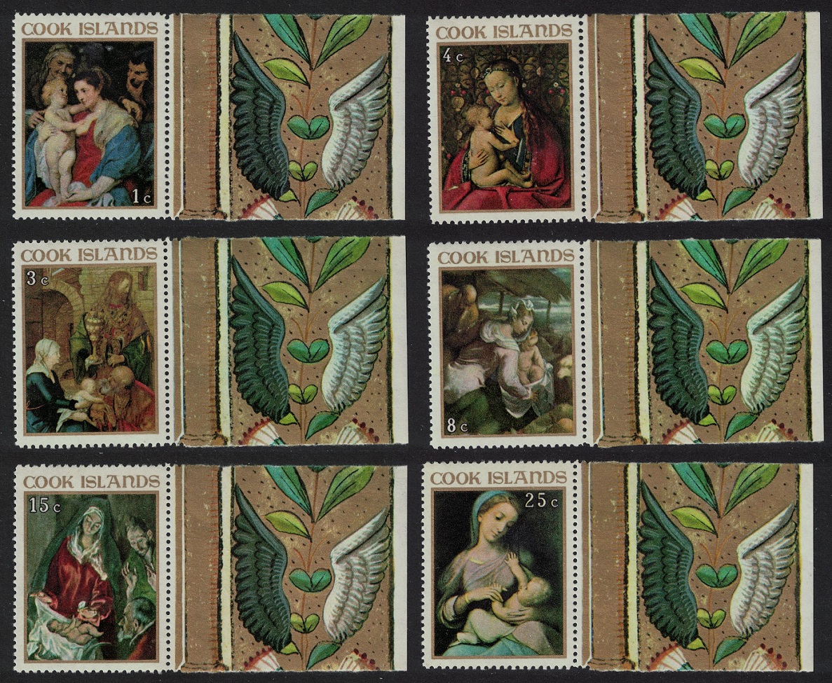 Cook Islands Christmas Renaissance Paintings Rubens 6v Margins 1967 MNH SG#256-261