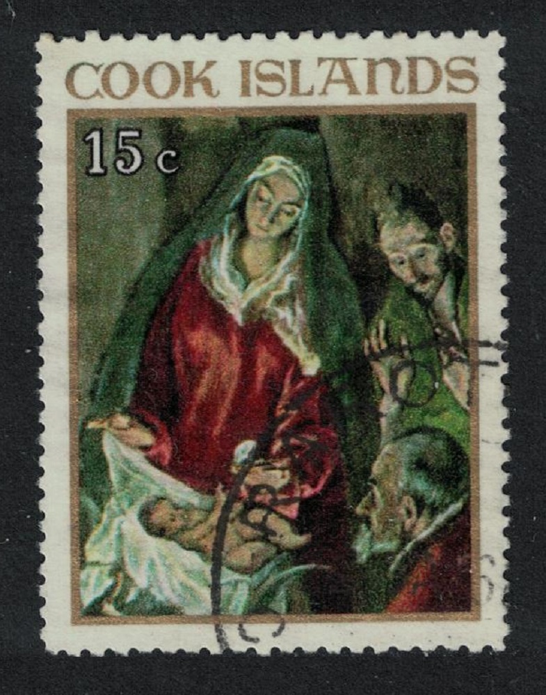 Cook Islands &#39;The Nativity&#39; Painting by El Greco 1967 Canc SG#260