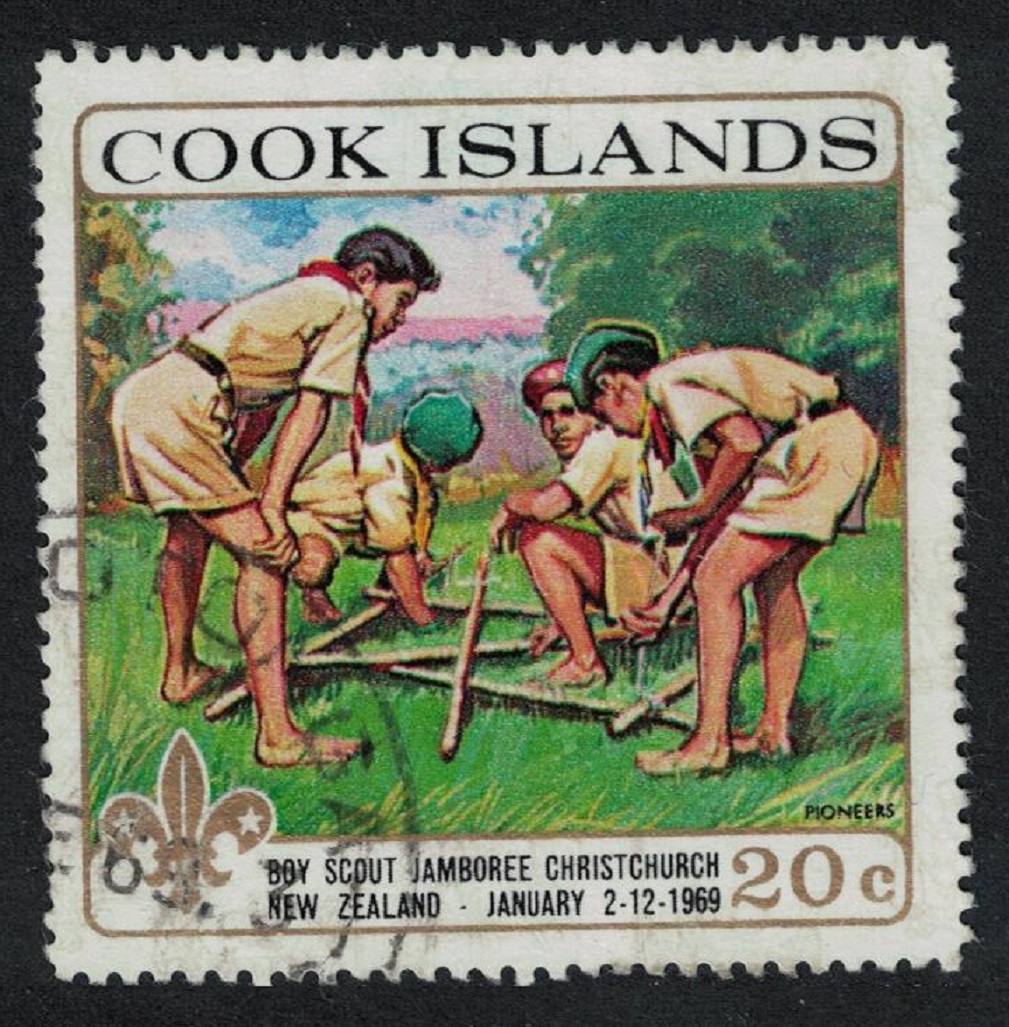 Cook Islands Constructing a shelter Scouts 1968 Canc SG#293 Sc#252