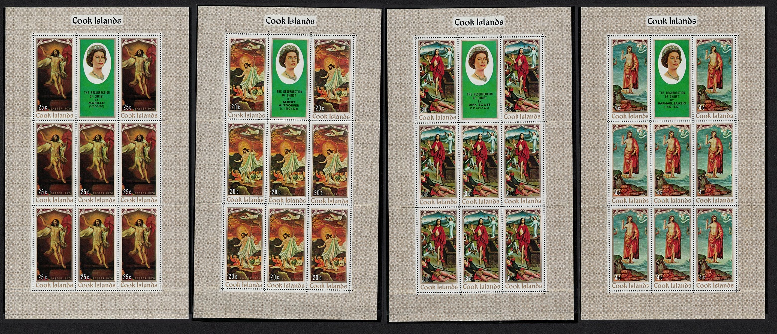 Cook Islands Easter Paintings by Raphael Murillo Sheetlets Def 1970 MNH SG#316-319 Sc#273-276