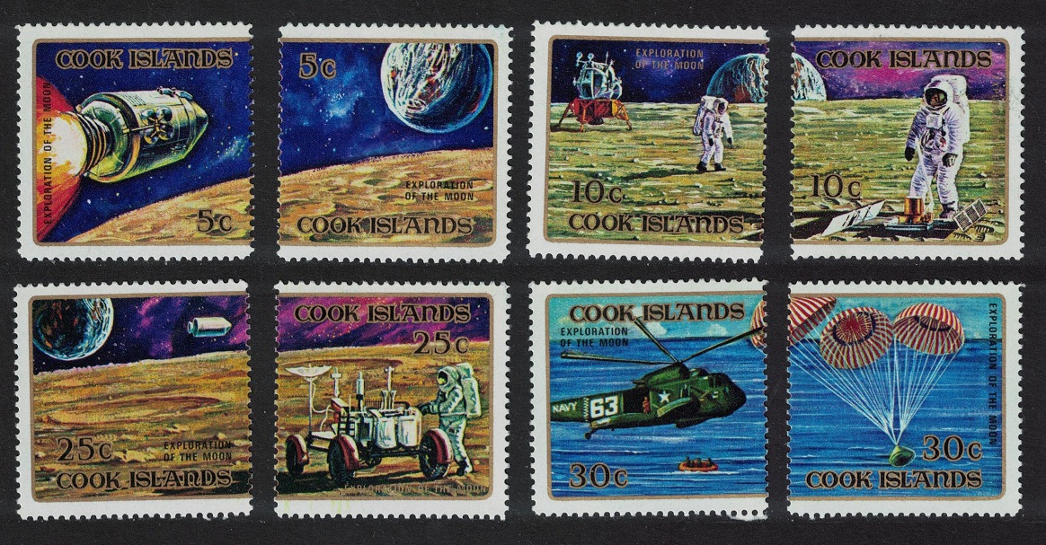 Cook Islands Space Apollo Moon Exploration Flights 8v 1972 MNH SG#383-390