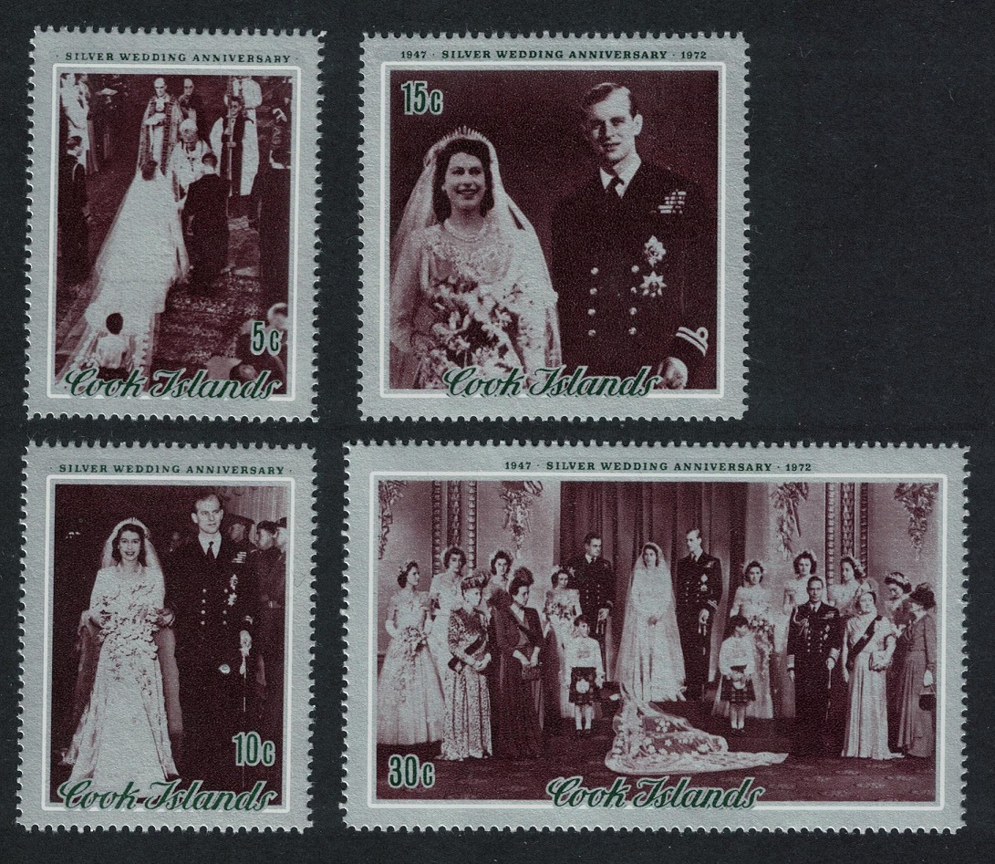 Cook Islands Royal Silver Wedding 4v 1972 MNH SG#413-416 Sc#335-338