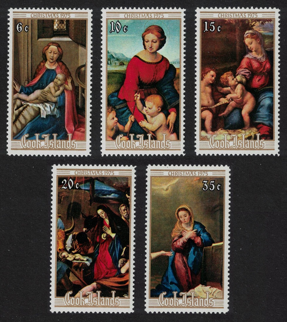 Cook Islands Christmas Painting by Great Masters 5v 1975 MNH SG#529-533