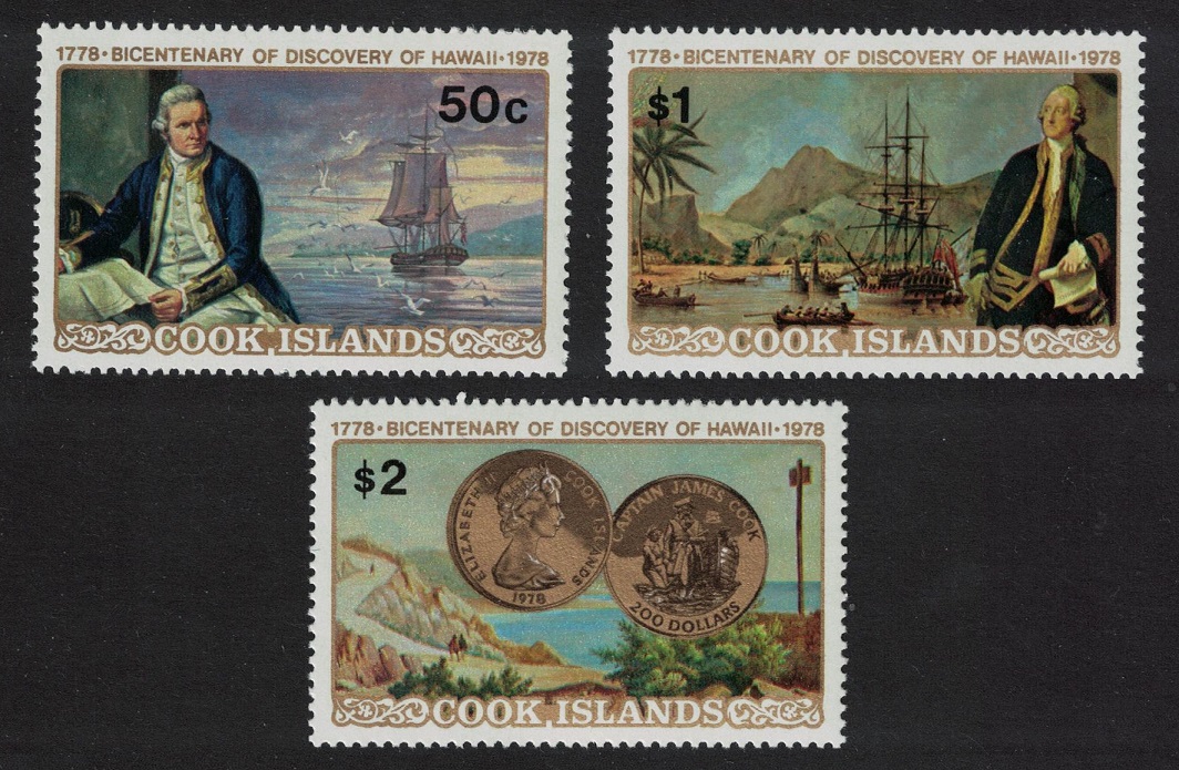 Cook Islands Captain Cook Discovery of Hawaii 3v 1978 MNH SG#584-586 MI#547-549 Sc#480-482