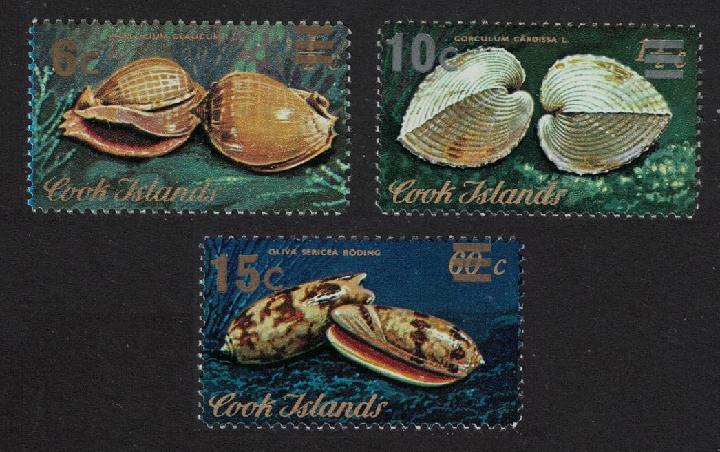 Cook Islands Shells 3c Overprint 1979 MNH SG#646-648