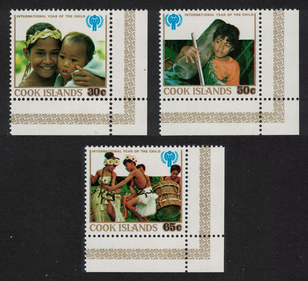 Cook Islands International Year of the Child 3v Corners 1979 MNH SG#649-651