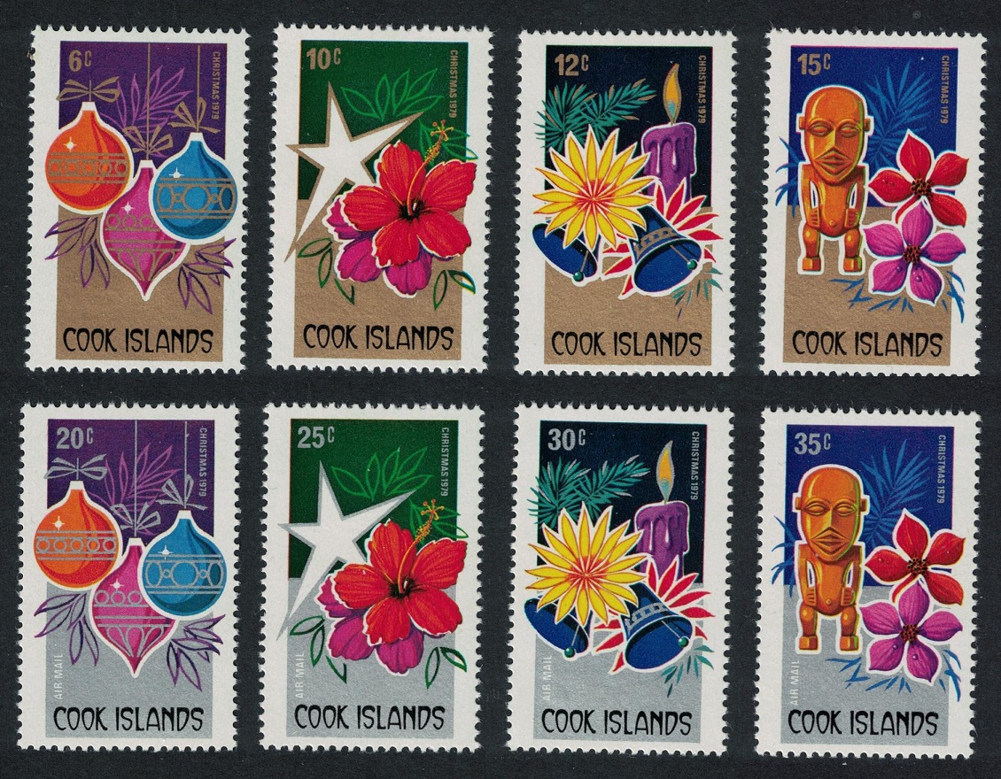 Cook Islands Flowers Christmas 8v 1979 MNH SG#659-666