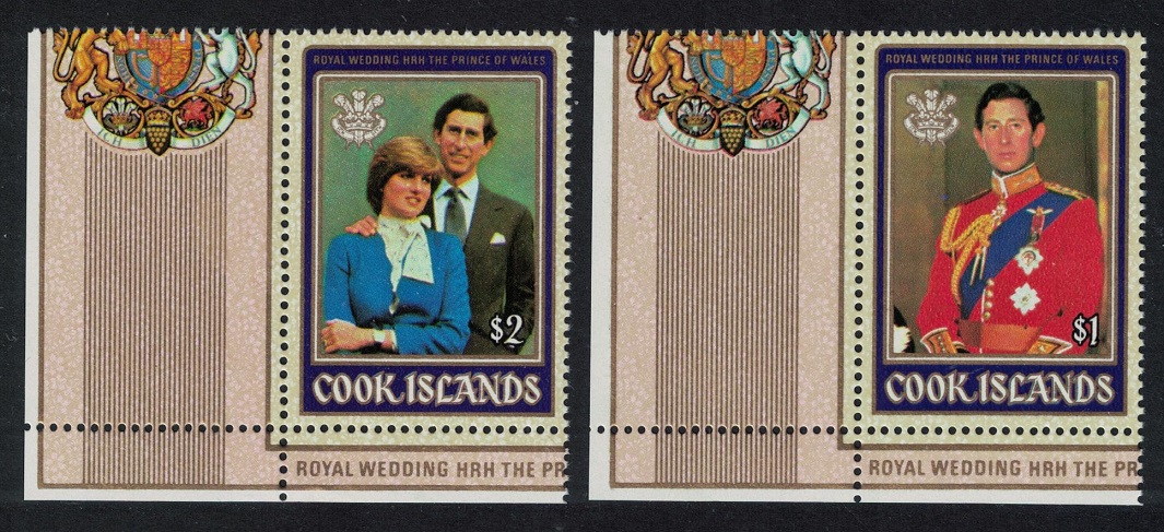 Cook Islands Charles and Diana Royal Wedding 2v Corners 1981 MNH SG#812-813 MI#778-779