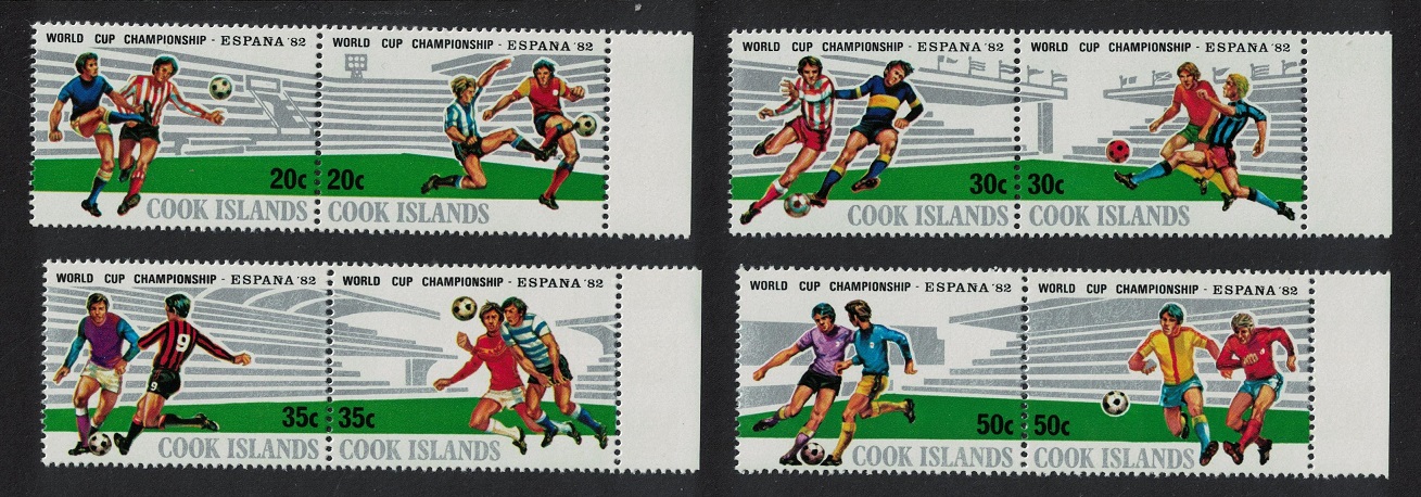 Cook Islands World Cup Football Championship Spain 4 pairs 1981 MNH SG#815-822