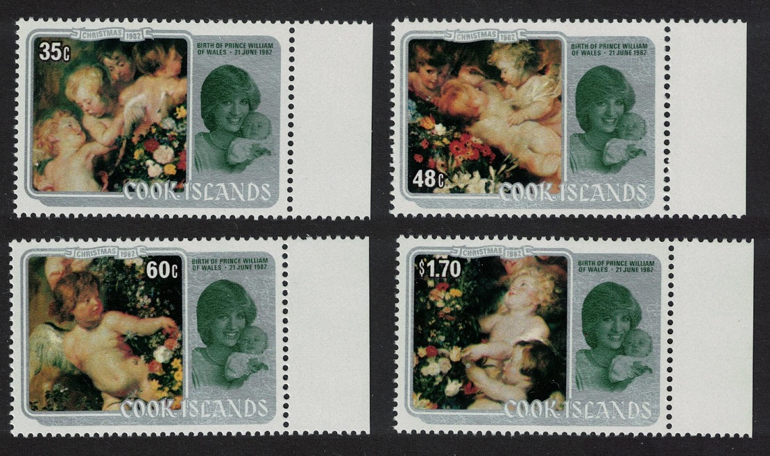 Cook Islands Rubens paintings Christmas 4v Margins 1982 MNH SG#856-859 Sc#687-690