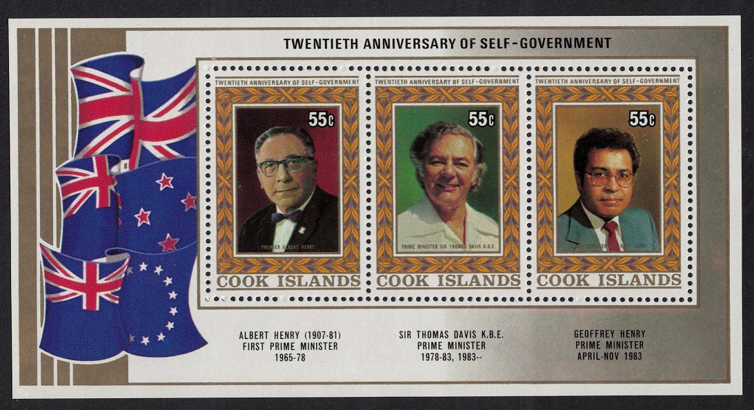 Cook Islands 20th Anniversary of Self-government MS 1985 MNH SG#MS1043