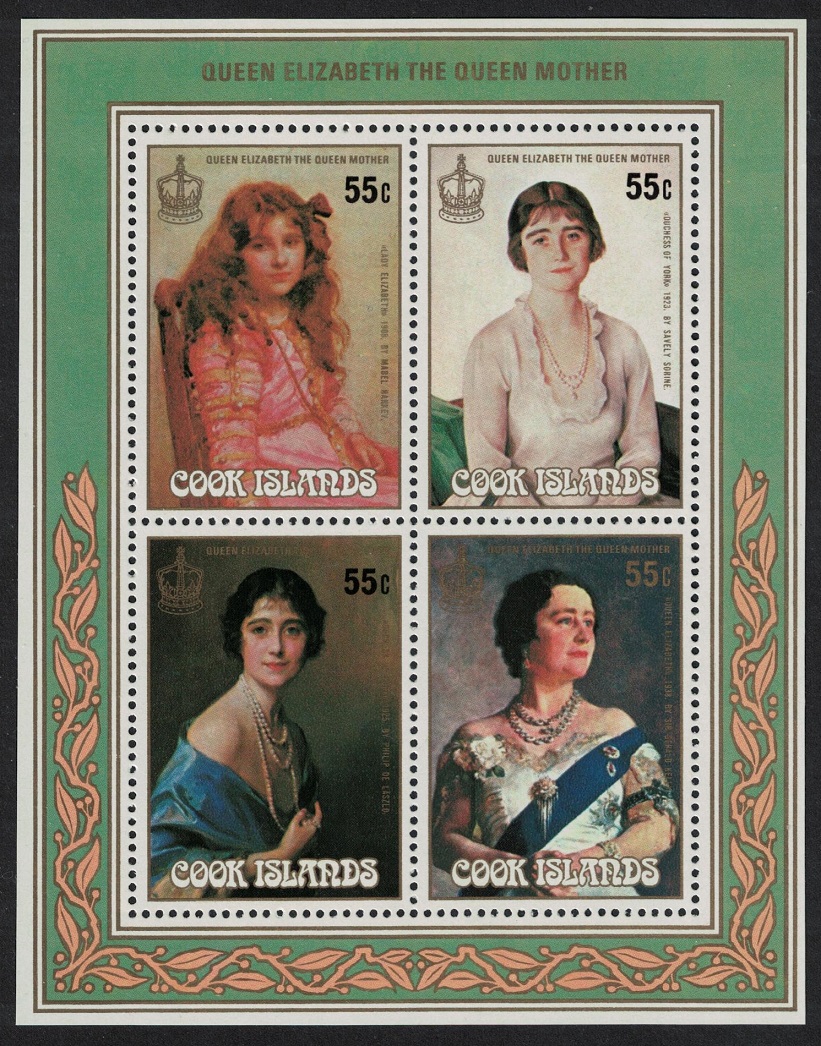 Cook Islands 86th Birthday of Queen Elizabeth the Queen Mother MS 1986 MNH SG#MS1079