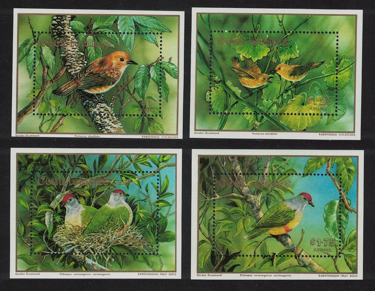 Cook Islands WWF Endangered Birds 4 MSs 1989 MNH SG#MS1226 MI#Block 189-192