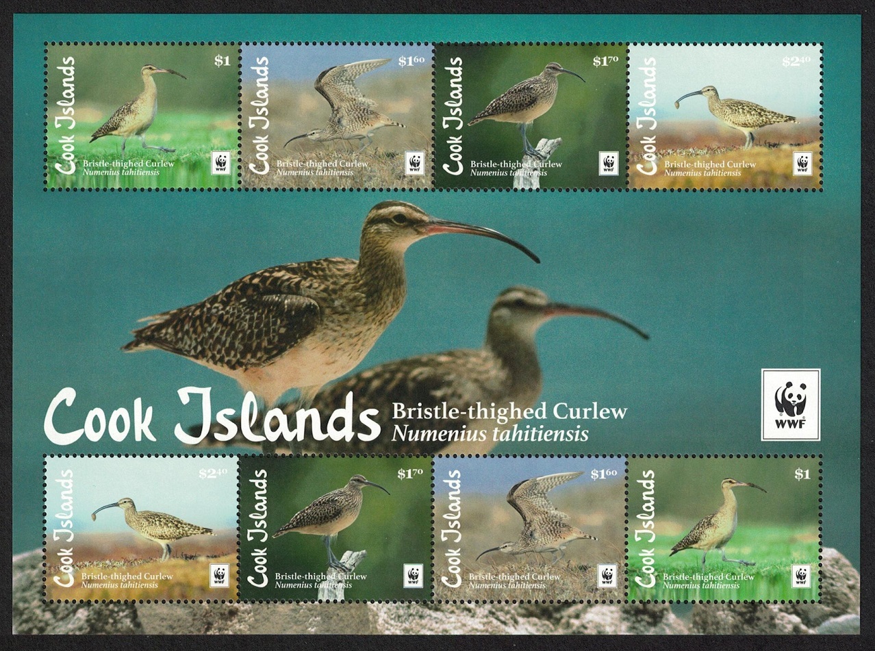 Cook Islands WWF Bristle-thighed Curlew Bird MS 2017 MNH SG#MS1931