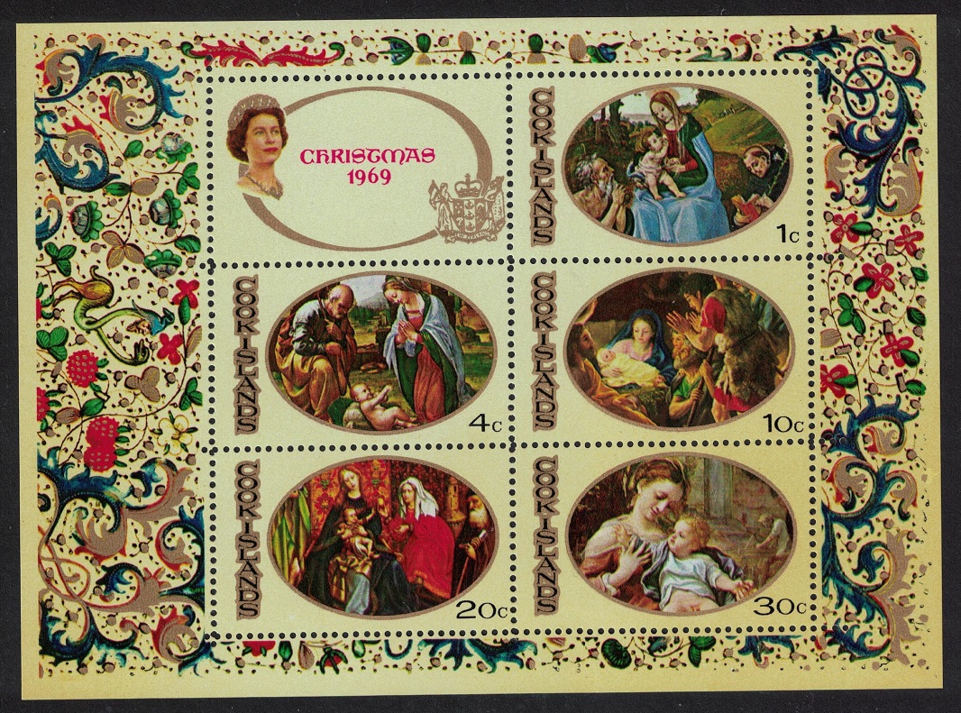 Cook Islands Christmas Paintings MS 1969 MNH SG#MS315