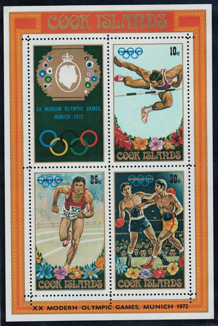 Cook Islands Olympic Games Munich MS 1972 MNH SG#MS405