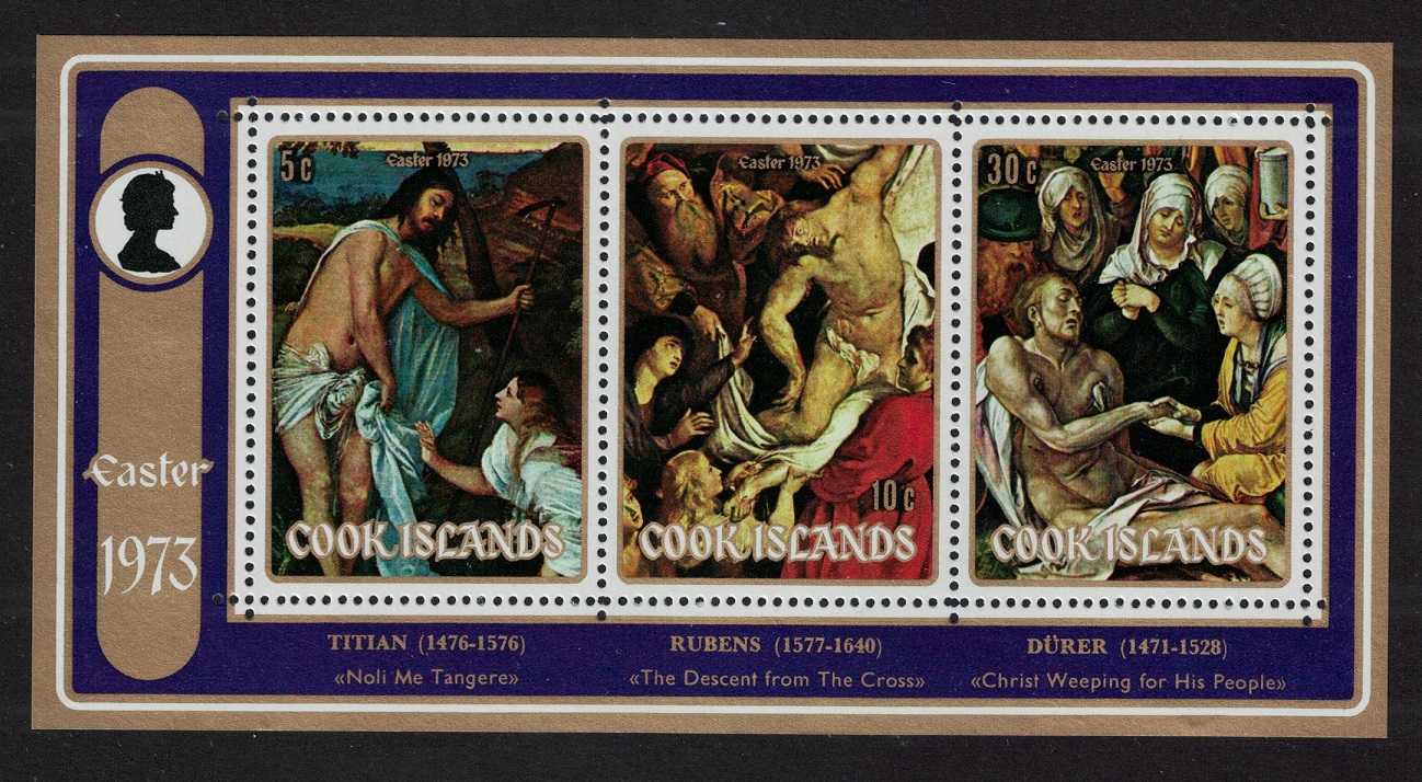 Cook Islands Paintings by Titian Easter MS 1973 MNH SG#MS427