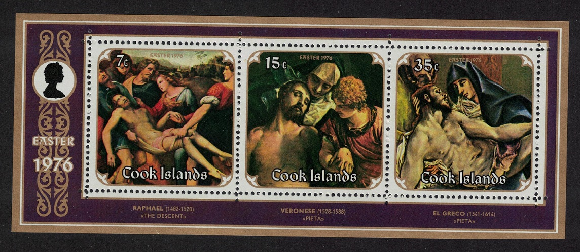 Cook Islands Easter Paintings by Raphael Veronese El Greco MS 1976 MNH SG#MS539 Sc#444a