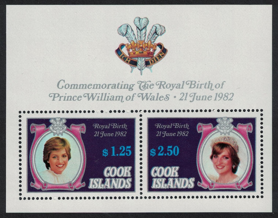 Cook Islands Birth of Prince William of Wales 2nd issue MS 1982 MNH SG#MS847