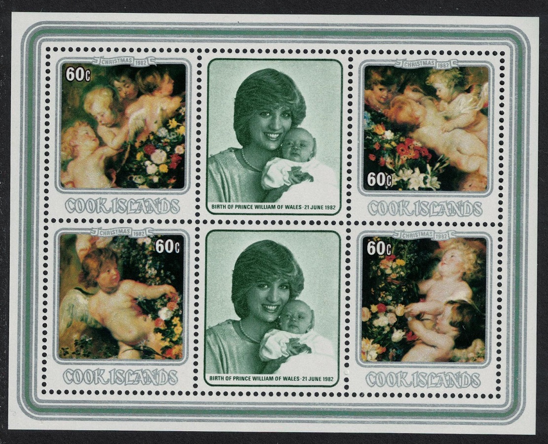 Cook Islands Rubens paintings Christmas MS 1982 MNH SG#MS860 Sc#687-690