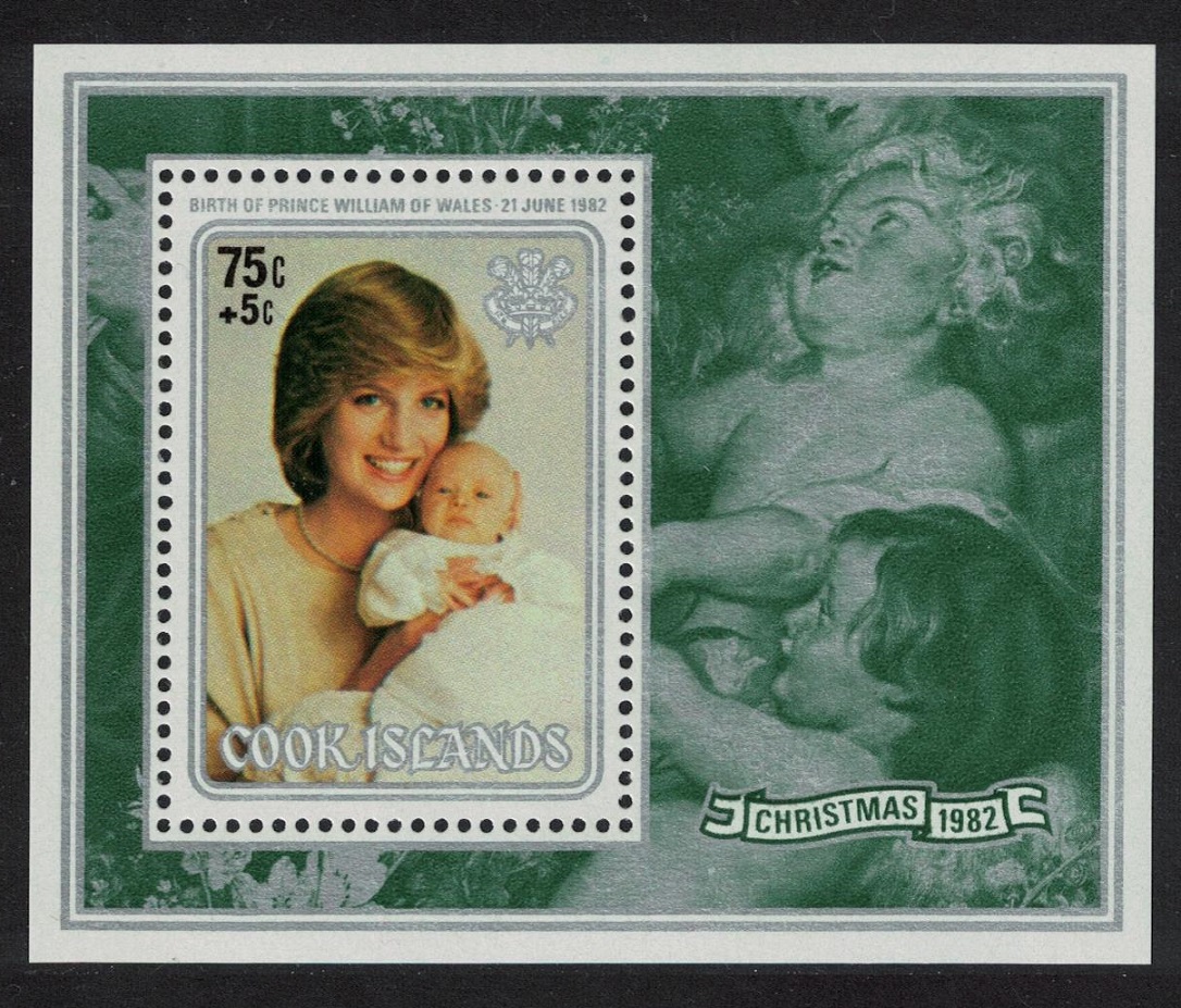 Cook Islands Birth of Prince William Rubens Christmas MS T1 1982 MNH SG#MS861 Sc#693