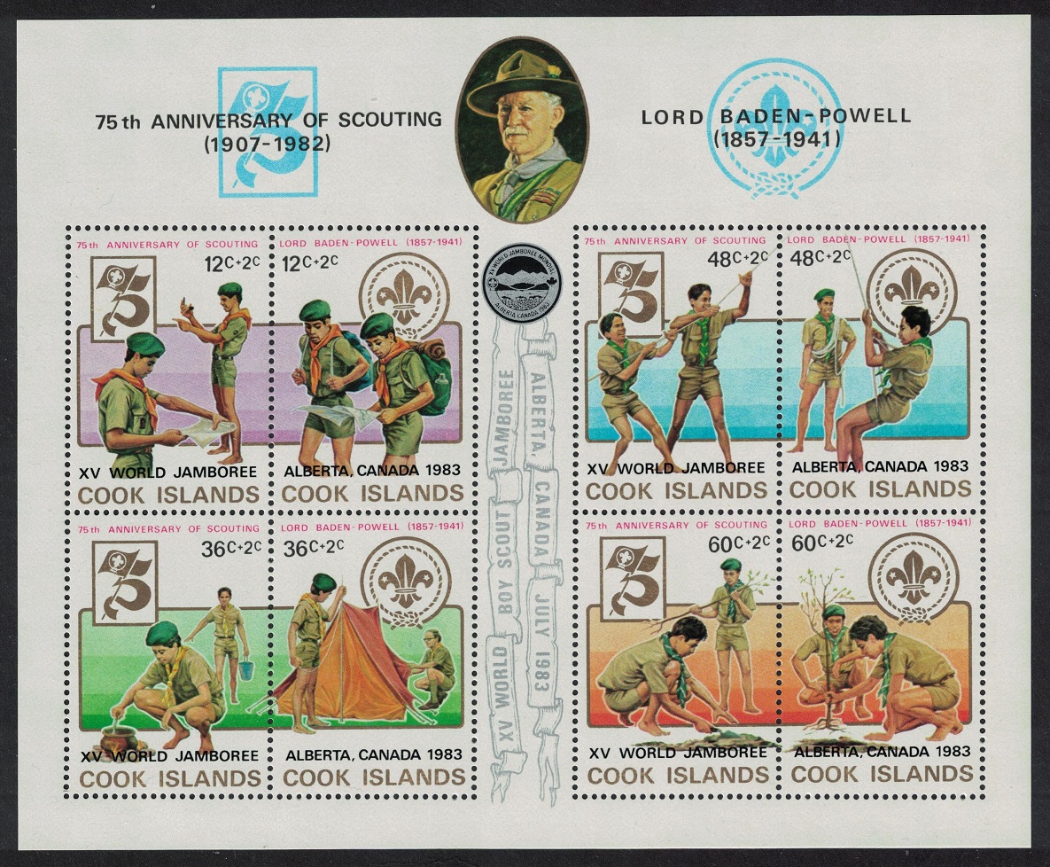 Cook Islands 15th World Scout Jamboree Alberta Canada MS 1983 MNH SG#MS883