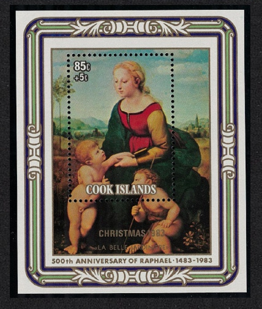 Cook Islands &#39;La Belle Jardiniere&#39; Painting by Raphael MS 1983 MNH SG#MS938a