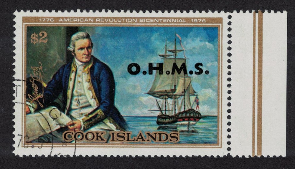 Cook Islands Captain Cook Overprint &#39;O.H.M.S.&#39; Margin 1978 Canc SG#O29