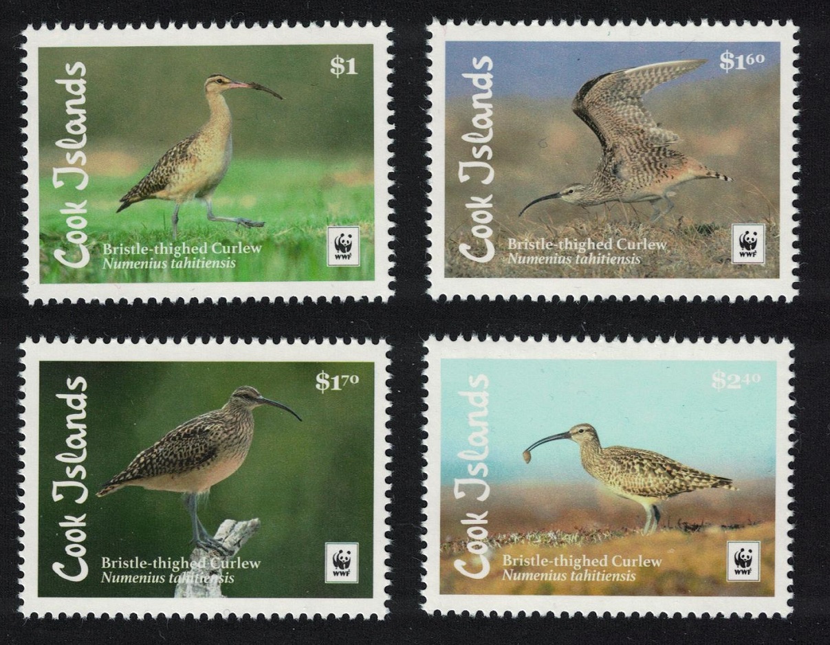 Cook Islands WWF Bristle-thighed Curlew Bird 4v 2017 MNH SG#1927-1930