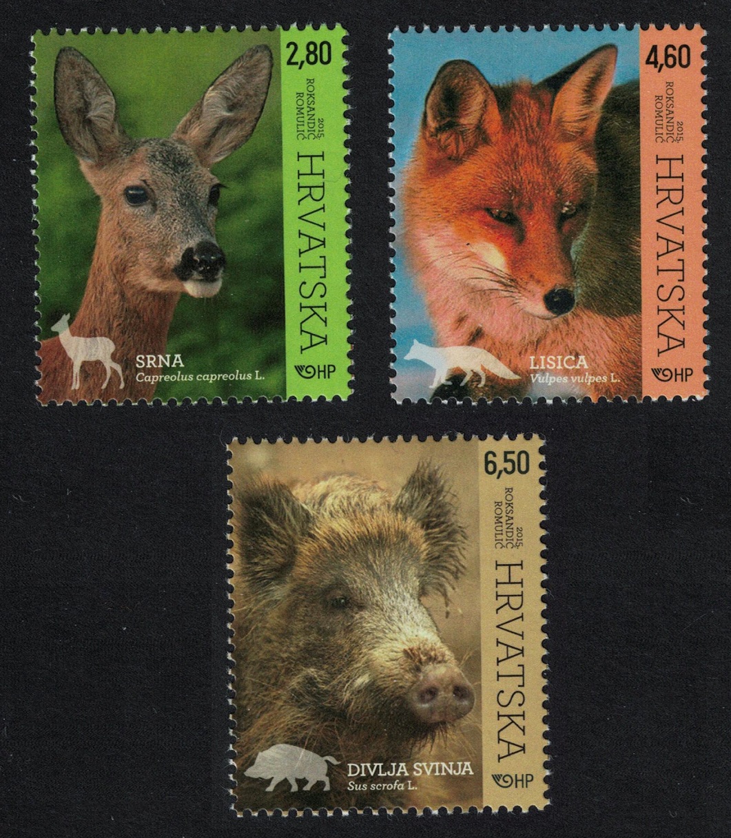 Croatia Fox Deer Boar Woodland Mammals 3v 2015 MNH SG#1242-1244