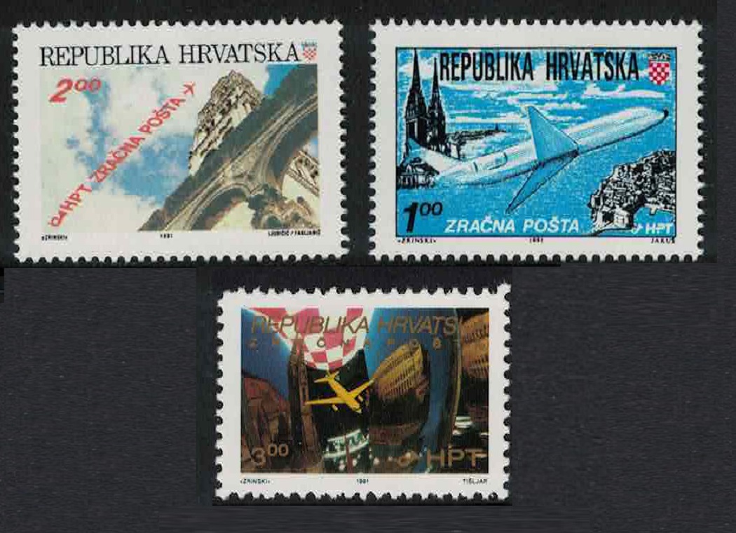 Croatia Aircrafts Tourism 3v 1991 MNH SG#154-156