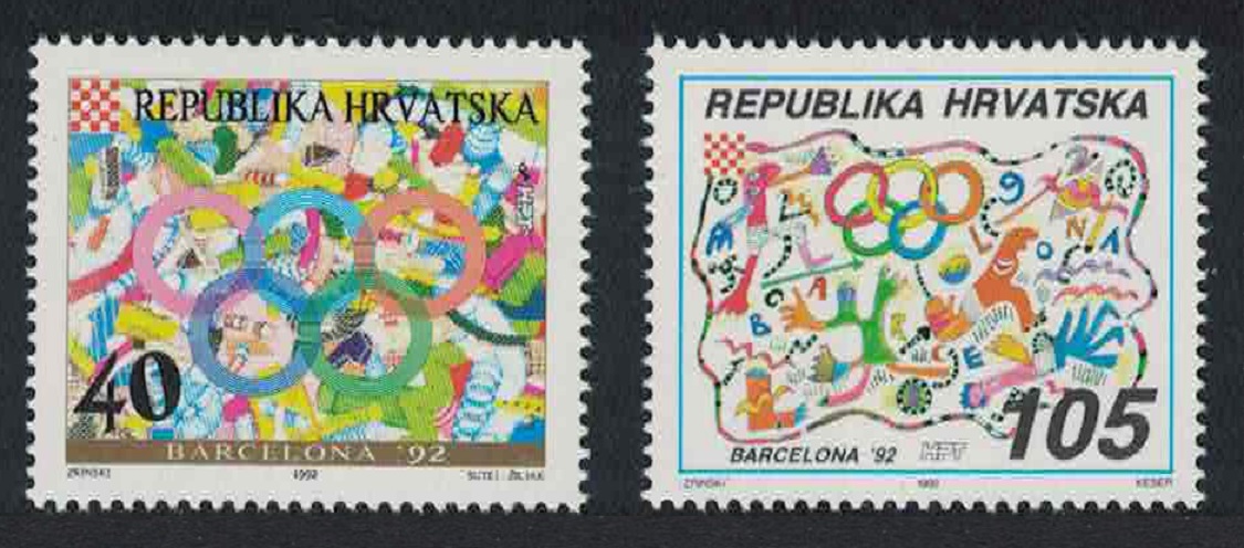 Croatia Olympic Games Barcelona 2v 1992 MNH SG#189-190