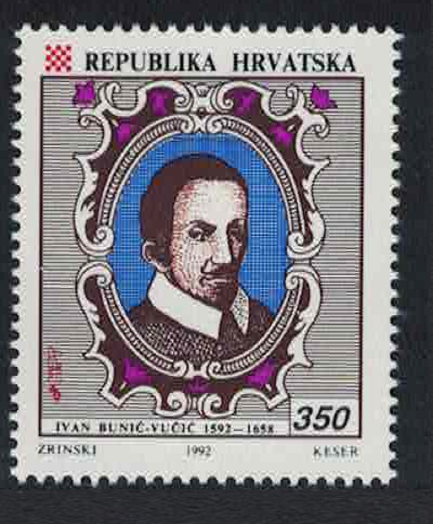 Croatia Ivan Bunic-Vucic poet 1992 MNH SG#220