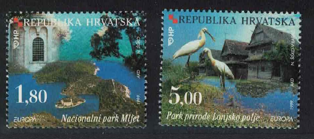 Croatia Stork Birds Europa Parks and Gardens 2v 1999 MNH SG#579-580