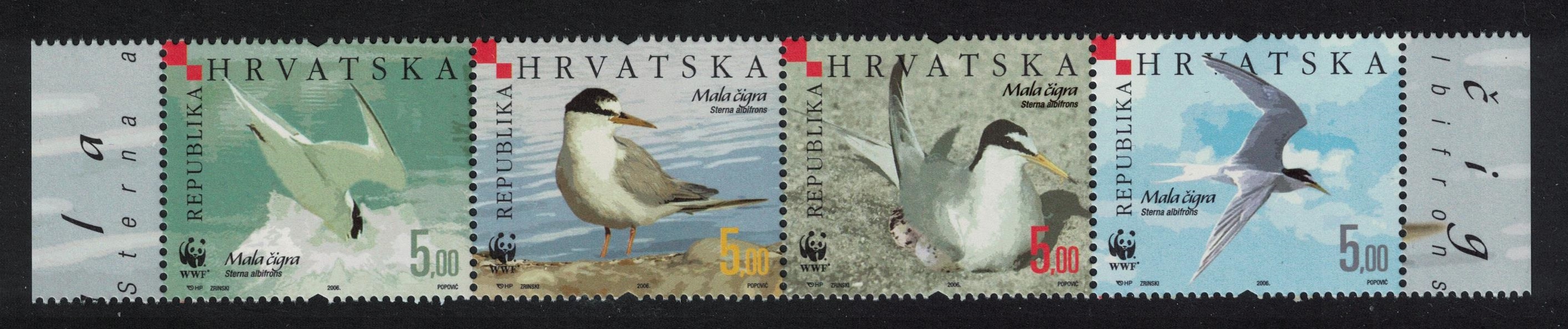 Croatia Birds WWF Little Tern Strip of 4v 2006 MNH SG#854-857 MI#774-777 Sc#621 a-d