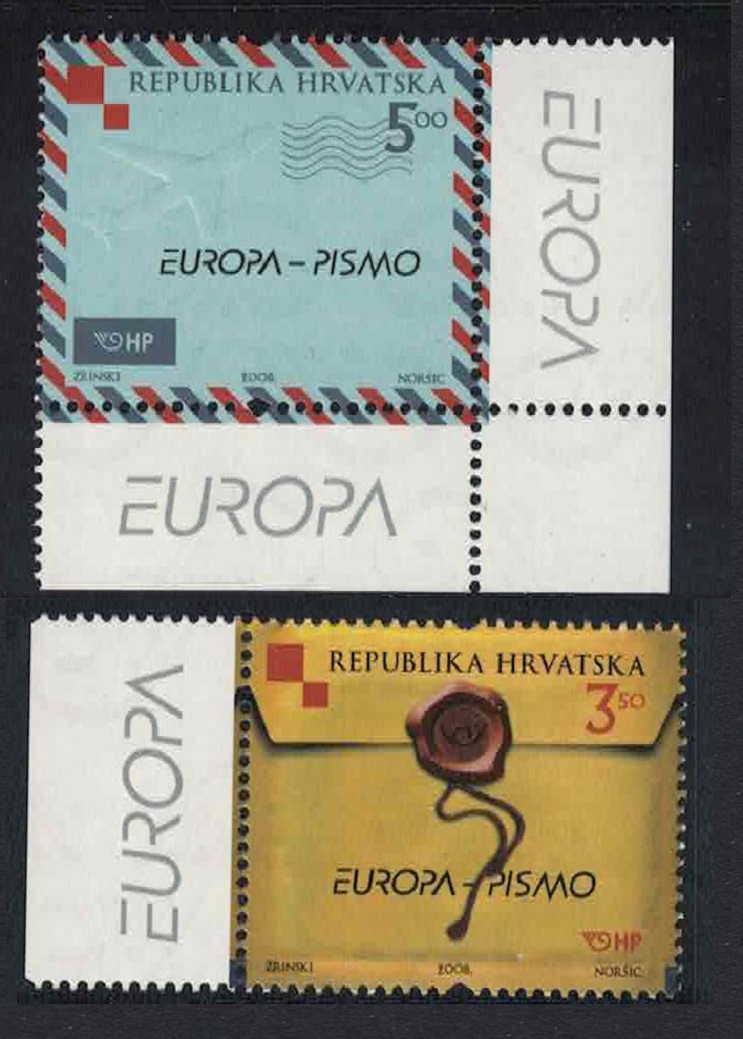 Croatia Europa The Letter 2v Margins 2008 MNH SG#938-939