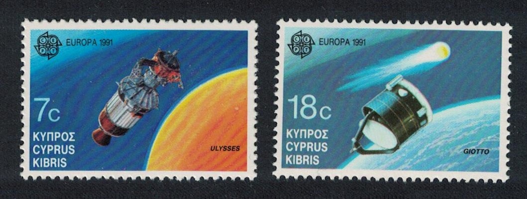 Cyprus Giotto Ulysses Satellites Europa in Space 2v 1991 MNH SG#798-799